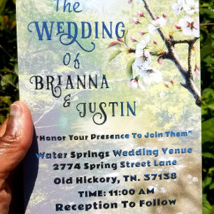 Botanical Water Creek Wedding Uitnodigingen