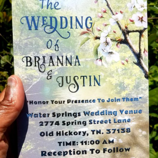 Botanical Water Creek Wedding Uitnodigingen