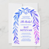 Botanical Watercolor Bar Bat Mitzvah Arch Photo Kaart (Voorkant)