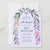 Botanical Watercolor CUSTOM Bar Bat Mitzvah Arch Kaart (Voorkant)