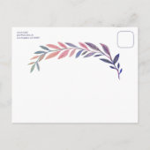Botanical Watercolor CUSTOM PHOTO Bat Bar Mitzvah Briefkaart (Achterkant)