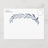 Botanical Watercolor CUSTOM PHOTO Bat Bar Mitzvah Briefkaart (Achterkant)