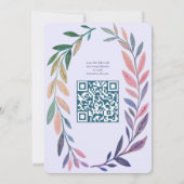 Botanical Watercolor CUSTOM QR Bar Bat Mitzvah Kaart (Achterkant)