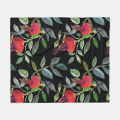 Botanical watercolor drawing dogrose pattern. Brig Fleece Deken (Voorkant (Horizontaal))