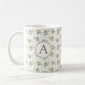 Botanical Watercolor Greenery Initial A Cottage Koffiemok (Links)