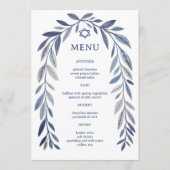 Botanical Watercolor Jewish Event Bar Bat Mitzvah Menu (Voorkant)