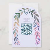 Botanical Watercolor QR Code Bar Bat Mitzvah Arch Kaart (Achterkant)