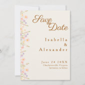 Botanical Watercolor Vine Border Save th Date Card (Voorkant)