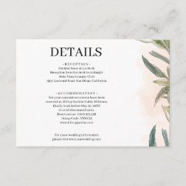 Botanical Watercolor Wedding Enclosure Card  Informatiekaartje