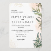Botanical Watercolor Wedding Invitation  Kaart (Voorkant)