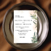 Botanical Watercolor Wedding Invitation  Kaart