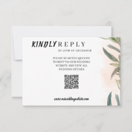 Botanical Watercolor Wedding RSVP Card  Kaartje