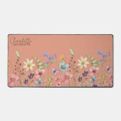 Botanical Watercolor Wildflowers  Peach Bureaumat (Voorkant)