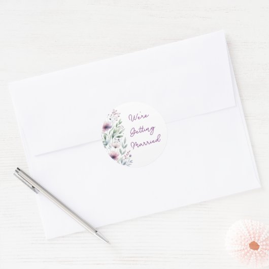 Botanical We gaan trouwen Ronde Sticker (Envelop)