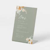 Botanical Wedding Bar Signature Drink Sign Reclamebord Met Voetstuk (Voorkant)