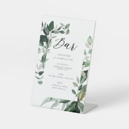 Botanical Wedding Bar Signature Drink Sign Reclamebord Met Voetstuk