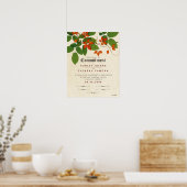 Botanical Wedding Certificate (certificaat van ver Poster (Keuken)