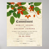Botanical Wedding Certificate (certificaat van ver Poster (Voorkant)