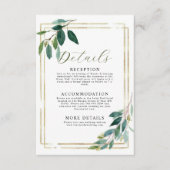 Botanical Wedding Details Enclosure Card Informatiekaartje (Voorkant)