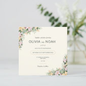Botanical wedding invitation - boho and rustic kaart (Staand voorkant)