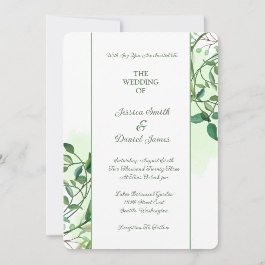 Botanical Wedding Invitation Kaart (Voorkant)