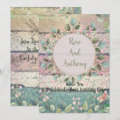 Botanical Wedding Invitation Kaart (Voorkant / Achterkant)