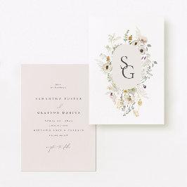 Botanical Wedding Invitation Kaart