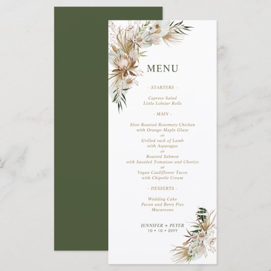 Botanical Wedding Menus Menu (Voorkant / Achterkant)