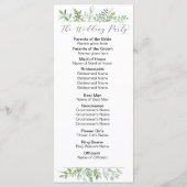 Botanical Wedding Program Programmakaart (Achterkant)