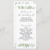 Botanical Wedding Program Programmakaart (Voorkant / Achterkant)