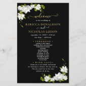 Botanical Wedding Programme van Elegant Black Flow (Voorkant)