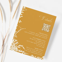Botanical Wedding QR Code Details Amber Informatiekaartje