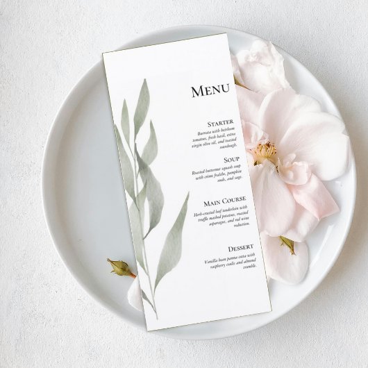 Botanical Wedding Reception Menu