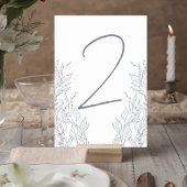 Botanical Wedding Reception Table Number Card Kaart