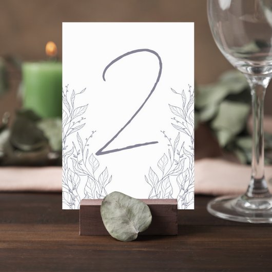 Botanical Wedding Reception Table Number Card Kaart