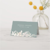 Botanical Wedding Sage Green op maat Plaatskaartje (Achterkant)
