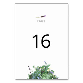 Botanical Wedding Table Number Card Kaart