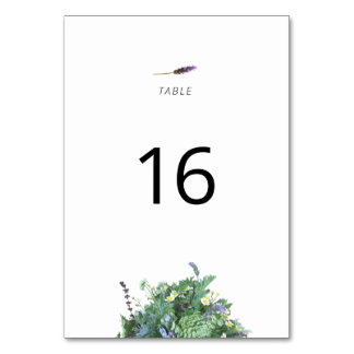 Botanical Wedding Table Number Card Kaart
