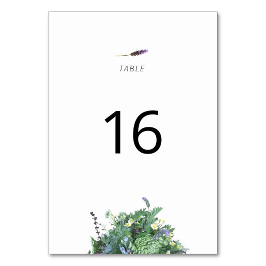 Botanical Wedding Table Number Card Kaart (Voorkant)