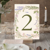 Botanical Wedding Table Number Card Kaart