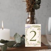 Botanical Wedding Table Number Card Kaart