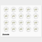 Botanical Wedding Thank You | Minimalist Fern Ronde Sticker (Vel)
