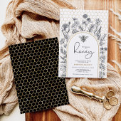 Botanical Wildflower Bee Honingraat Vrijgezellenfe Kaart