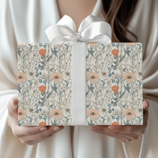 Botanical Wildflower Elegant Gift Wrapping Paper Cadeaupapier