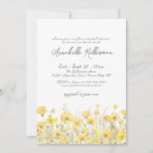 Botanical Wildflower Geel Bloemen Vrijgezellenfees Kaart (Voorkant)