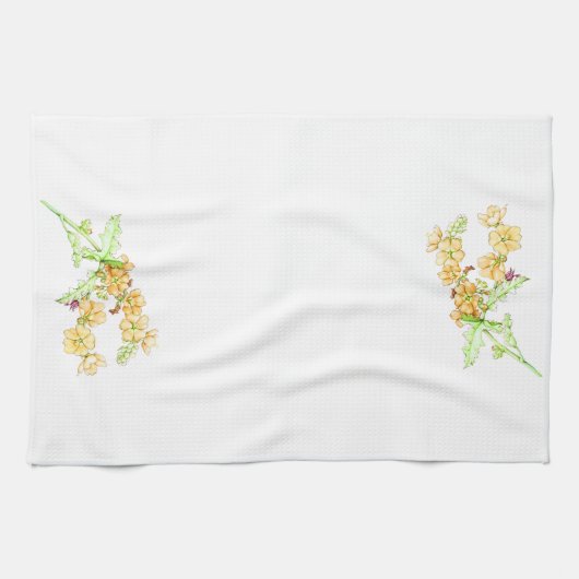 Botanical wildflower, globemallow tea towel theedoek (Horizontaal)