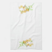 Botanical wildflower, globemallow tea towel theedoek (Verticaal)