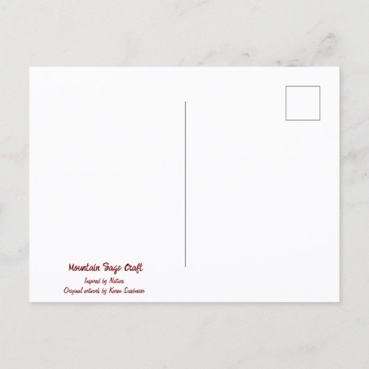 Botanical wildflower watercolor, blank inside briefkaart (Achterkant)