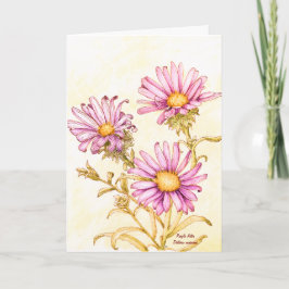 Botanical wildflower watercolor, blank inside kaart