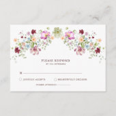 Botanical Wildflower Wedding RSVP Card Informatiekaartje (Voorkant)